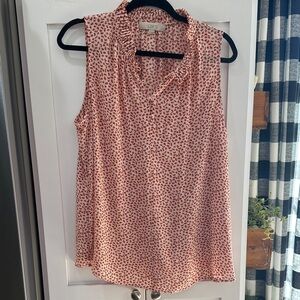 LOFT Floral Pink Sleeveless Blouse